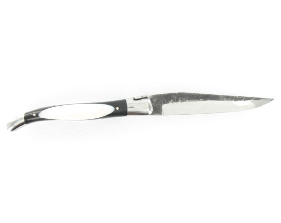 Sabatier Laguiole 12 Cm Dodu - Ebène & Ivoire - Lame Brute De Forge - 2 Mitres Laguiole En Aubrac - 55162