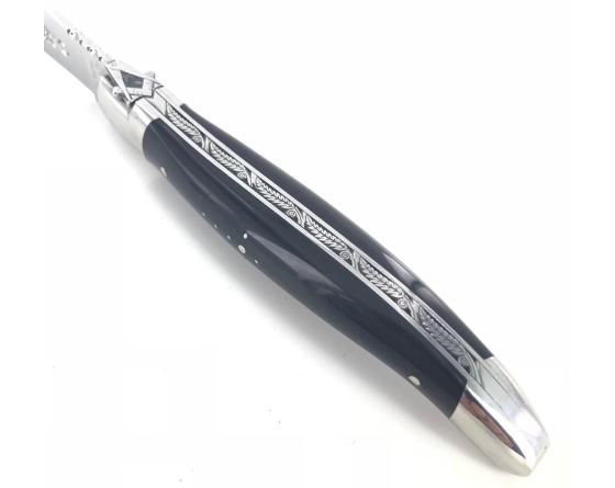 Sabatier Laguiole 12 Cm Franc-Maçon - Buffle Poli - 2 Mitres Laguiole En Aubrac - 55196
