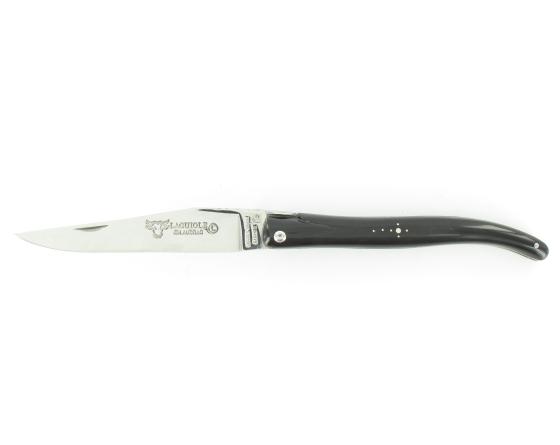 sabatier Laguiole 12 cm Guillochage Damier - Buffle - Plein Manche Laguiole en Aubrac - 55165