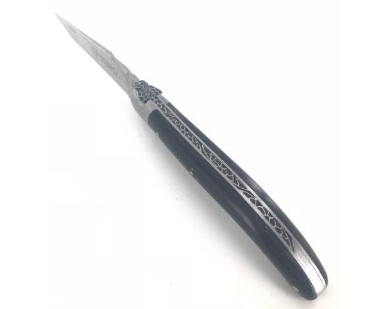 Sabatier Laguiole 12 Cm Mouche Mosaïque - Ebène - 1 Mitre Laguiole En Aubrac - 55203