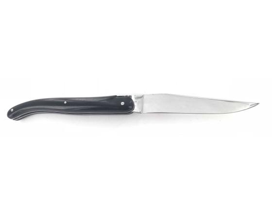 Sabatier Laguiole 12 Cm - Plein Manche - Ebène - Abeille Ciselée Forge De Laguiole - 60244