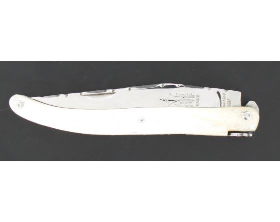 Sabatier Laguiole 12 Cm - Plein Manche Os - Ressort Et Lame Guillochés Arbalete - Thiers - 58133