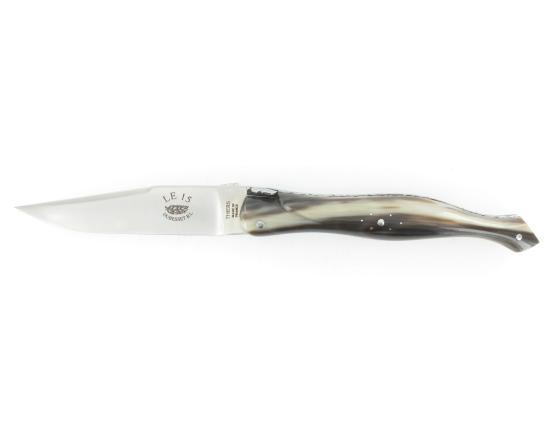 sabatier Laguiole 15 cm - Forgé (forme flêche) - Plein Manche en Corne - GUILLOCHAGE Dubesset - Thiers - 61101