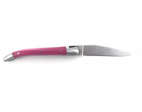 Sabatier Laguiole 9 Cm - 2 Mitres - Tissu Compressé Rose Forge De Laguiole - 60240R