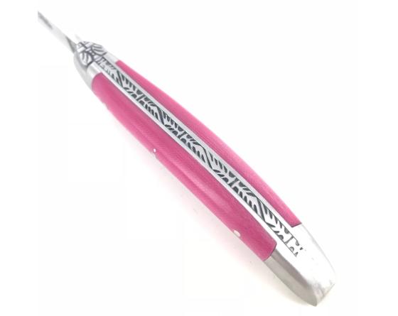 Sabatier Laguiole 9 Cm - 2 Mitres - Tissu Compressé Rose Forge De Laguiole - 60240R