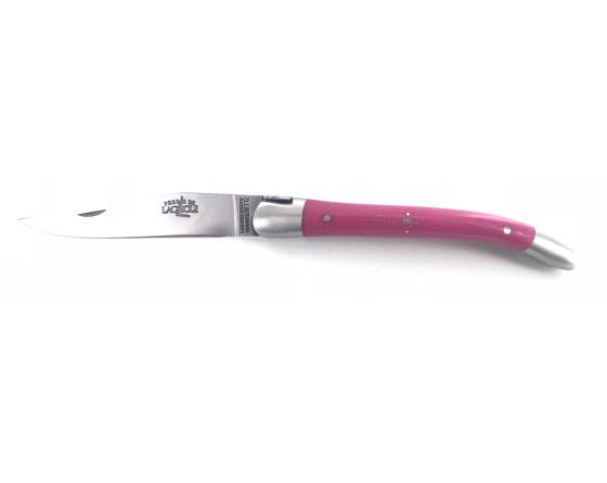 sabatier Laguiole 9 cm - 2 mitres - Tissu Compressé Rose Forge de Laguiole - 60240R