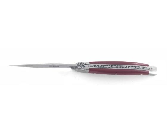 Sabatier Laguiole 9 Cm - 2 Mitres - Tissu Compressé Rouge Forge De Laguiole - 60240Rouge