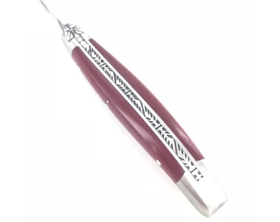 Sabatier Laguiole 9 Cm - 2 Mitres - Tissu Compressé Rouge Forge De Laguiole - 60240Rouge