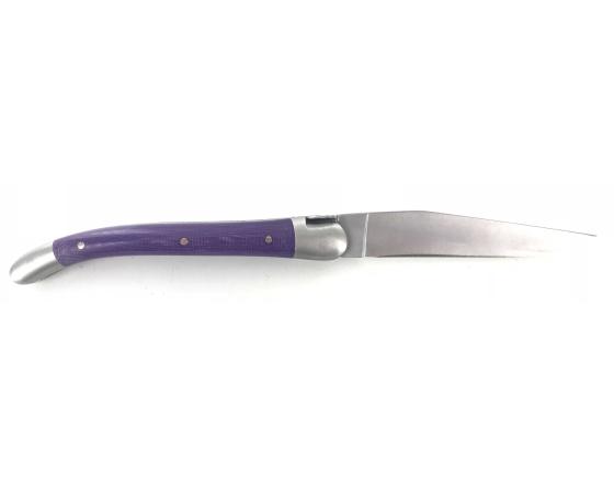 Sabatier Laguiole 9 Cm - 2 Mitres - Tissu Compressé Violet Forge De Laguiole - 60240V