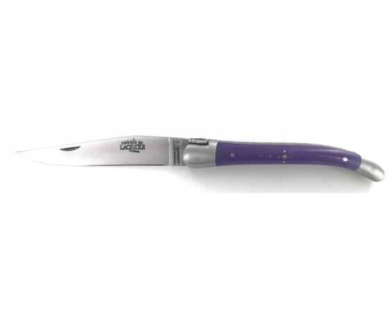 Sabatier Laguiole 9 Cm - 2 Mitres - Tissu Compressé Violet Forge De Laguiole - 60240V