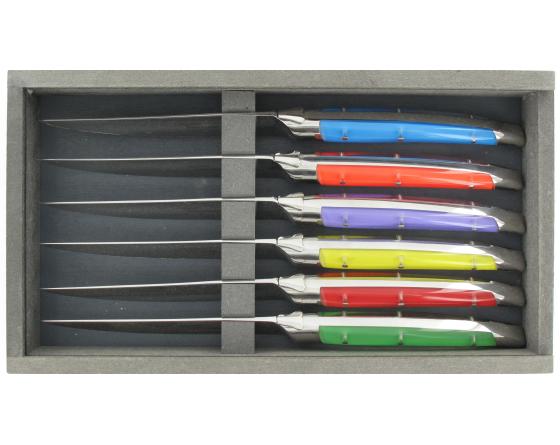 sabatier Laguiole moderne 6 Acryl Couleurs - coffret de 6 pièces Goyon Chazeau - Thiers - 25177