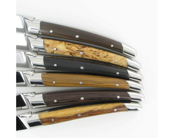 Sabatier Laguiole Moderne 6 Bois Différents - Coffret De 6 Pièces Goyon Chazeau - Thiers - 25114