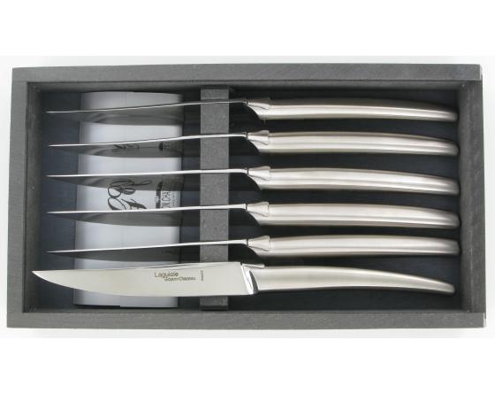 sabatier Laguiole moderne tout Inox - coffret de 6 pièces Goyon Chazeau - Thiers - 25113