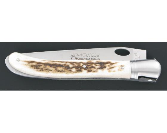 Sabatier Laguiole Nature 1 Main Bois De Cerf Acier 14C28 Fontenille Pataud - Thiers - 11113