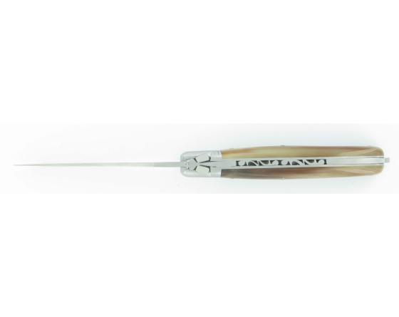 Sabatier Laguiole Nature 1 Main Corne Blonde Acier 14C28 Fontenille Pataud - Thiers - 11114