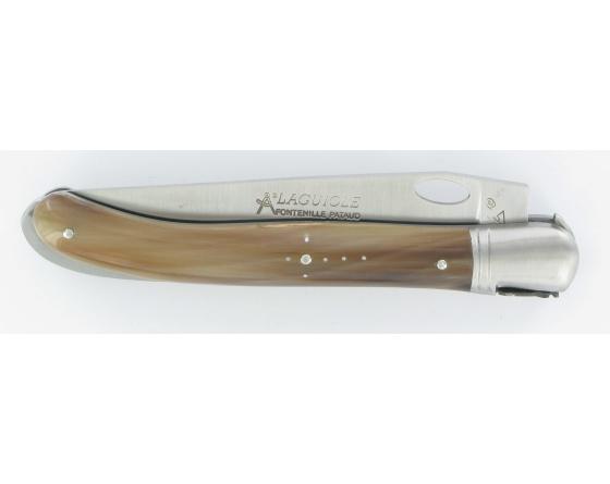 Sabatier Laguiole Nature 1 Main Corne Blonde Acier 14C28 Fontenille Pataud - Thiers - 11114