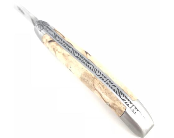 Sabatier Laguiole Tradition 9 Cm - 2 Mitres - Bouleau Madré Forge De Laguiole - 60236