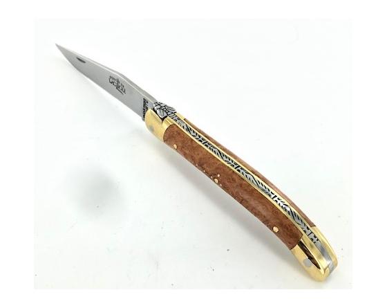 Sabatier Laguiole Tradition 9 Cm - 2 Mitres Laiton - Bruyère Forge De Laguiole - 60136