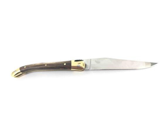 Sabatier Laguiole Tradition 9 Cm - 2 Mitres Laiton - Pistachier Forge De Laguiole - 60137