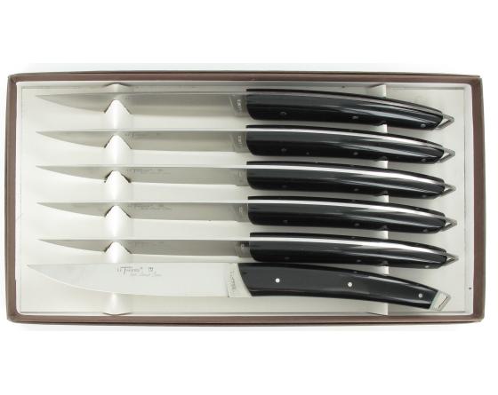 sabatier "Lame du Bougnat" - Le Thiers Table - coffret de 6 pièces - Manche Noir Locau -Thiers - 30210N
