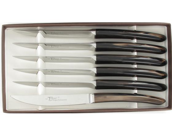 sabatier Le Steak Thiers forgé - manche marron - coffret de 6 pièces Forges Foreziennes - 65109M