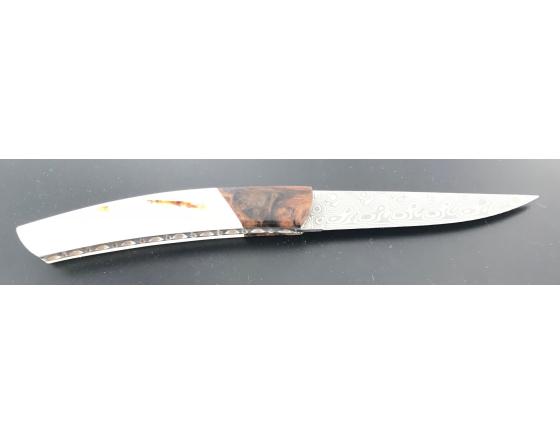 Sabatier Le Thiers 9 Cm - Phacochère / Noyer - Damas Akka Locau -Thiers - 30200