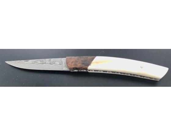 sabatier Le Thiers 9 cm - Phacochère / Noyer - Damas Akka Locau -Thiers - 30200