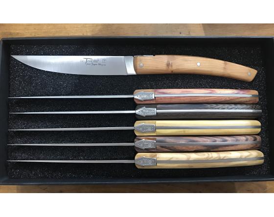 sabatier Le Thiers Pirou Table 6 bois différents - coffret de 6 pièces Goyon Chazeau - Thiers - 25156