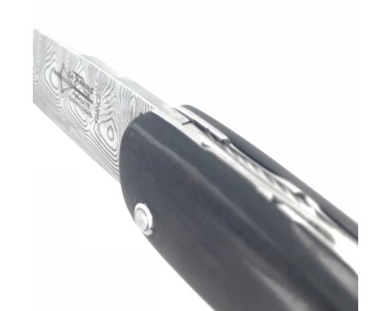 Sabatier Le Thiers - Plein Manche Ebène - Ressort Platine Et Lame Ciselés - Damas Arbalete - Thiers - 58163