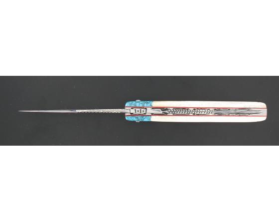 Sabatier Le Thiers - Plein Manche Turquoise / Os De Chameau - Ressort Platine Et Lame Ciselés Arbalete - Thiers - 58127