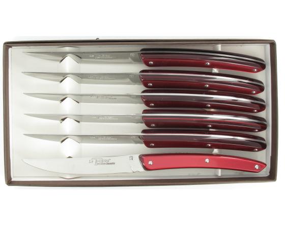 sabatier Le Thiers Table - coffret de 6 pièces - Rouge Acrylique Facosa - Thiers - 50117