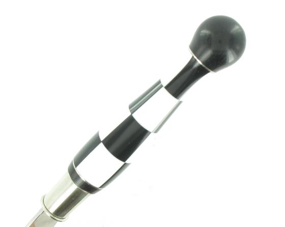 Sabatier Nontron Virole N° 25 - Boule Damier - Manche Ebène Et Corian Blanc Insert Aluminium Nontron - 60158