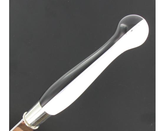 Sabatier Nontron Virole N° 25 - Boule Le Taiji - Manche Corian Blanc Et Noir Insert Aluminium Nontron - 60164