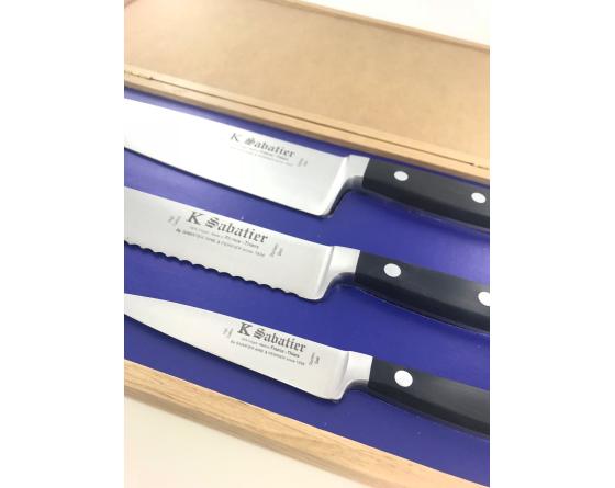 Sabatier Proxus - Coffret Chêne - Cuisine 21 Cm - Pain 21 Cm - Office 8 Cm Sabatier - 8888COFFCHENE2