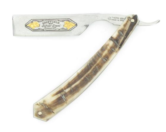 sabatier Rasoir 7/8 188 Corne de Bélier - inscription Loup et Bélier Thiers-Issard - Thiers - 21147