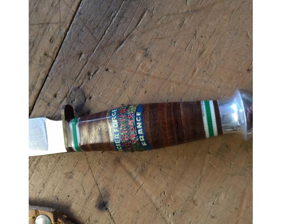 Sabatier SCOUT POIGNARD PETIT MODELE - RONDELLES DE CUIR - ACIER CARBONE Sabatier - PMscount