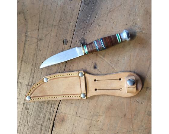 Sabatier SCOUT POIGNARD PETIT MODELE - RONDELLES DE CUIR - ACIER CARBONE Sabatier - PMscount