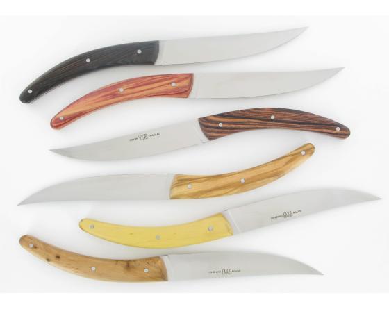 Sabatier Styl'ver Table Plein Manche 6 Bois Différents - - Coffret De 6 Pièces Goyon Chazeau - Thiers - 25160