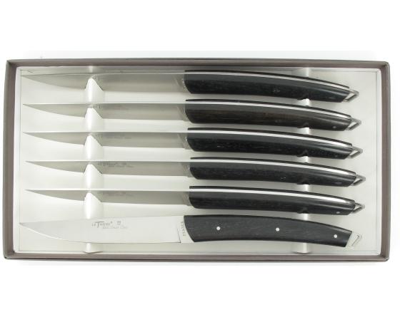 sabatier "Tably" - Le Thiers Table - coffret de 6 pièces - Manche en Ebène Locau -Thiers - 30213N