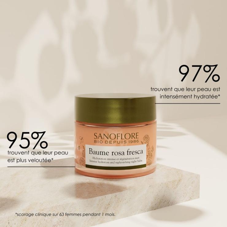 Sanoflore Baume Rosa Fresca Soin Visage Hydratant Multi-usage Certifié Bio