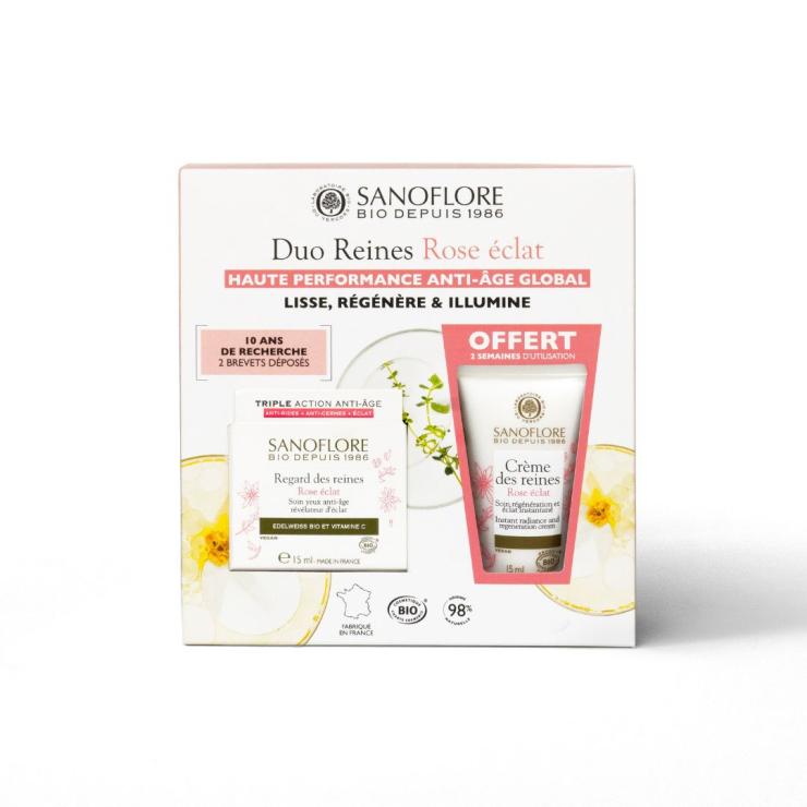 sanoflore Coffret duo Reines rose éclat Coffret duo Reines Rose éclat lisse régénère et illumine