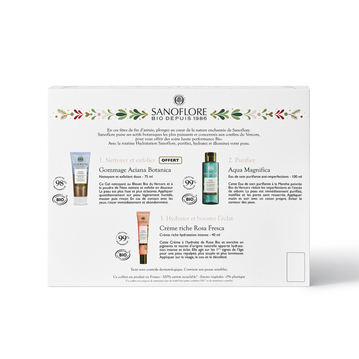 Sanoflore Coffret Hydratation La Routine Hydratation Et éclat Des Peaux Sensibles