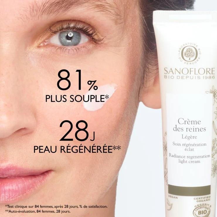 Sanoflore Crème Des Reines Légère Soin De Jour Léger Anti-âge Régénérant Certifié Bio