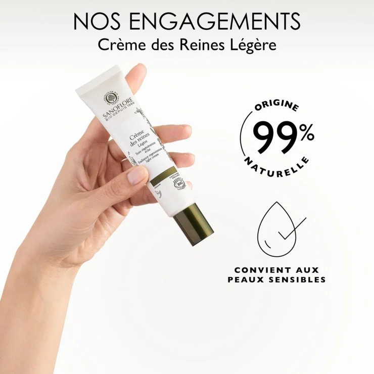 Sanoflore Crème Des Reines Légère Soin De Jour Léger Anti-âge Régénérant Certifié Bio