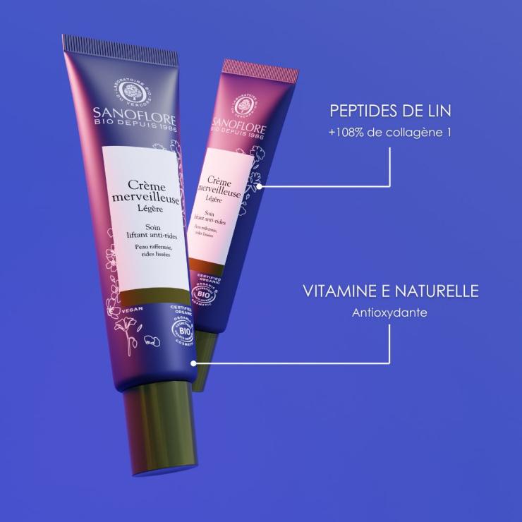 Sanoflore Crème Merveilleuse Légère Crème Anti-rides Intégral Au Rétinol Végétal* Qui Raffermit Les Traits Repulpe Et Corrige Visiblement Les Rides Et Ridules