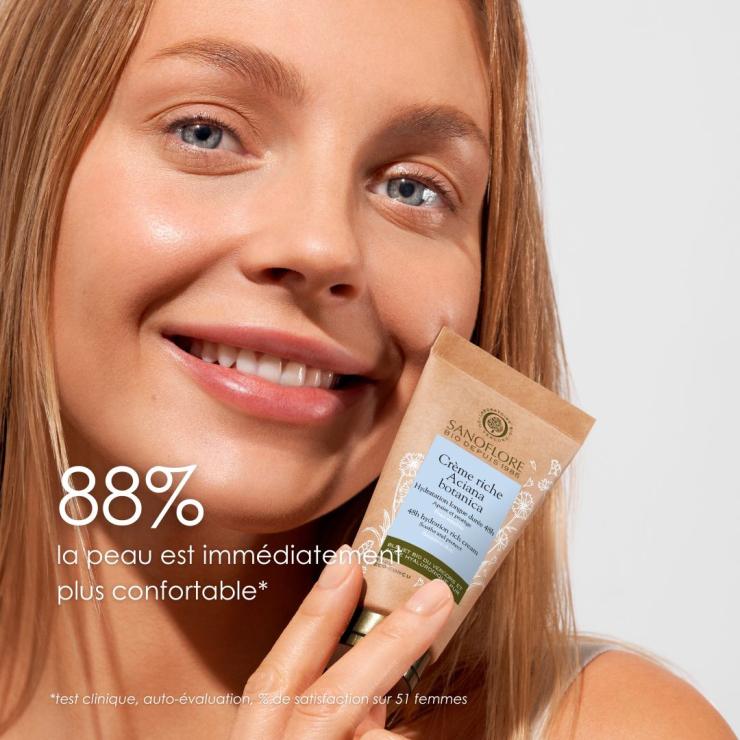 Sanoflore Crème Riche Aciana Botanica Soin Hydratant Intensif Riche 48h Certifié Bio DLUO Août 2025