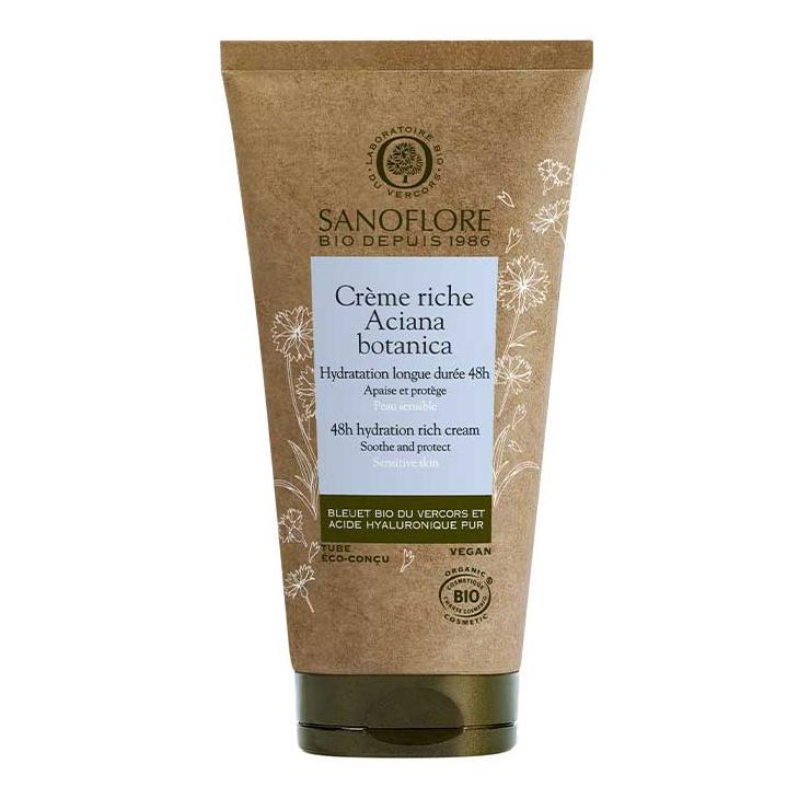 sanoflore Crème riche Aciana botanica Soin hydratant intensif riche 48h certifié bio DLUO août 2025