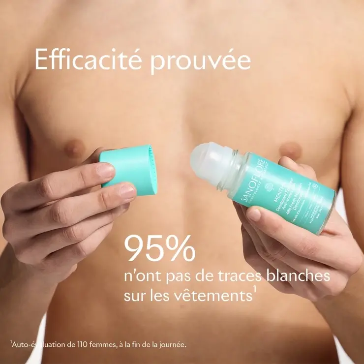 sanoflore Déodorant Mentha Roll-On 48h Déodorant MENTHA 48h Rechargeable Certifié Bio. 100% D'origine Naturelle