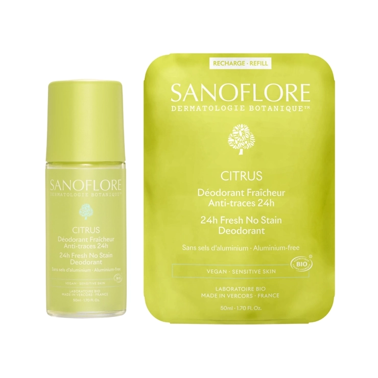 sanoflore Déodorant & recharge Citrus Roll-On 24h Pack Déodorant + Recharge Citrus 24h certifié bio. 99% d'origine naturelle