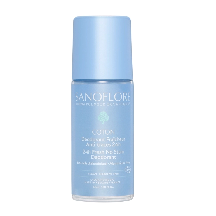 Sanoflore Déodorant & Recharge Coton Roll-On 24h Déodorant Et Recharge Coton 24h Rechargeable Certifié Bio. 99% D'origine Naturelle